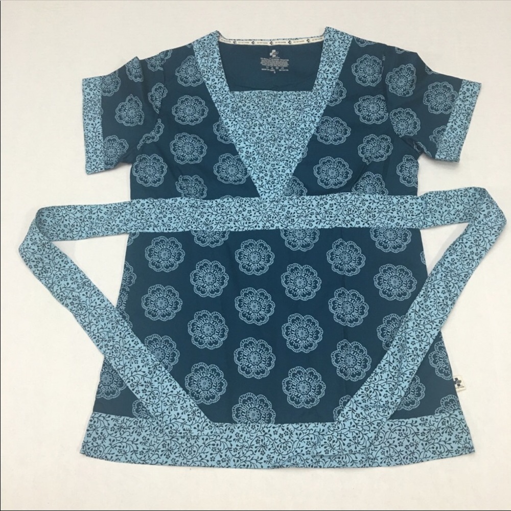 NWT DNH Cotton Blend Scrub Top Apron Style Size S